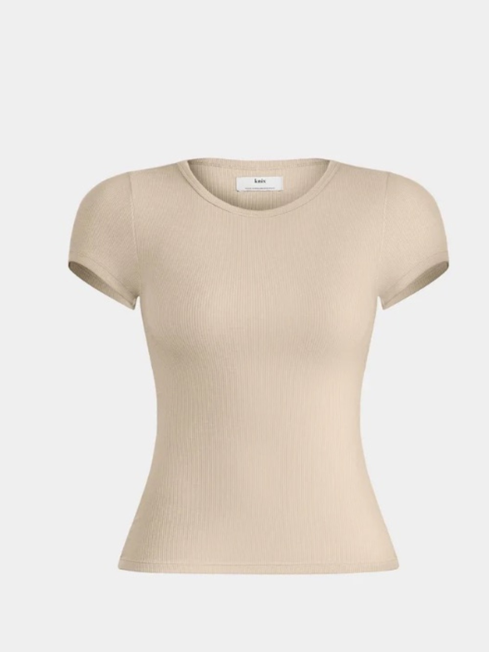 NWT Knix SculptRib Cotton Blend T-shirt Fawn Sz L
